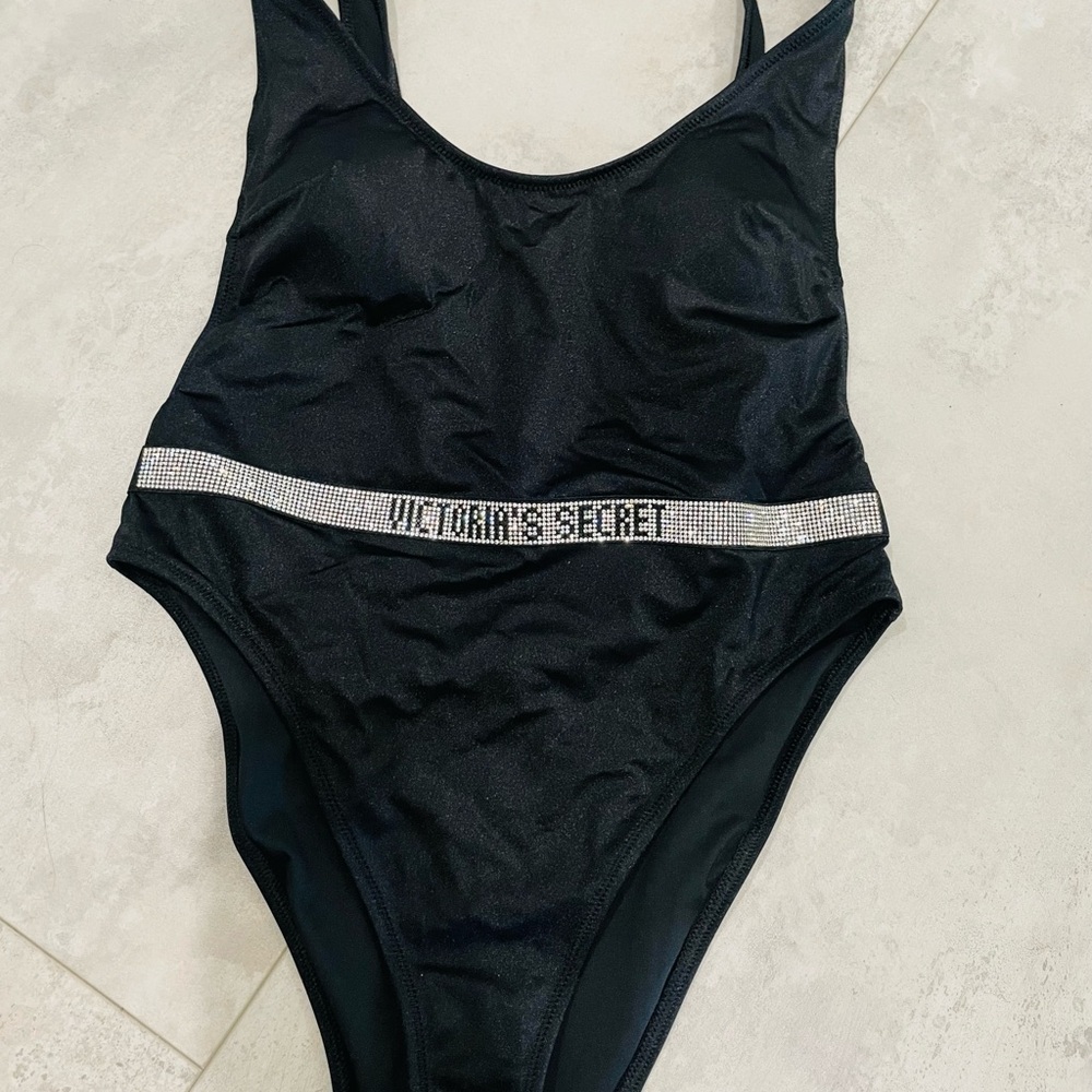 Victoria's Secret Black One-Piece with Silver Accents